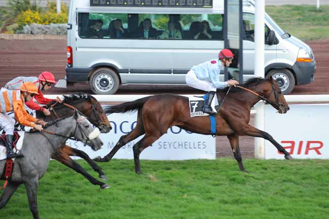 Arrivée quinté pmu PRIX BEACHCOMBER HOTELS DINAROBIN*****L (PRIX PIERRE PUGET) à MARSEILLE-BORELY