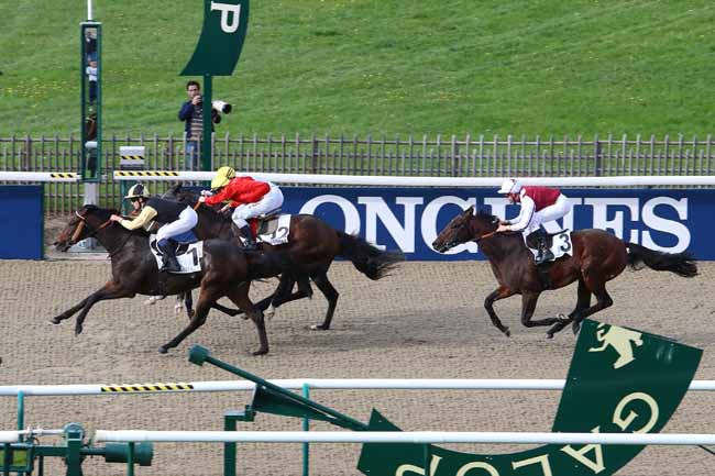 Photo d'arrivée de la course pmu PRIX DE L'ALLEE DU MAIL à CHANTILLY le Vendredi 9 octobre 2015