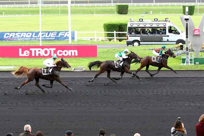 Photo d'arrivée de la course pmu PRIX DE BELLERIVE à PARIS-VINCENNES le Mercredi 28 octobre 2015