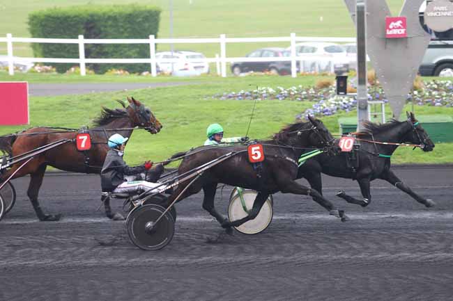 Photo d'arrivée de la course pmu PRIX DE BACQUEVILLE à PARIS-VINCENNES le Lundi 2 novembre 2015