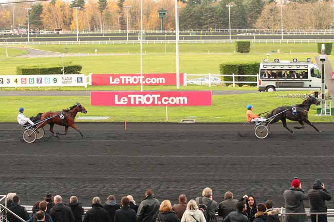Photo d'arrivée de la course pmu PRIX DE SAINT-GEORGES DE DIDONNE à PARIS-VINCENNES le Samedi 5 décembre 2015