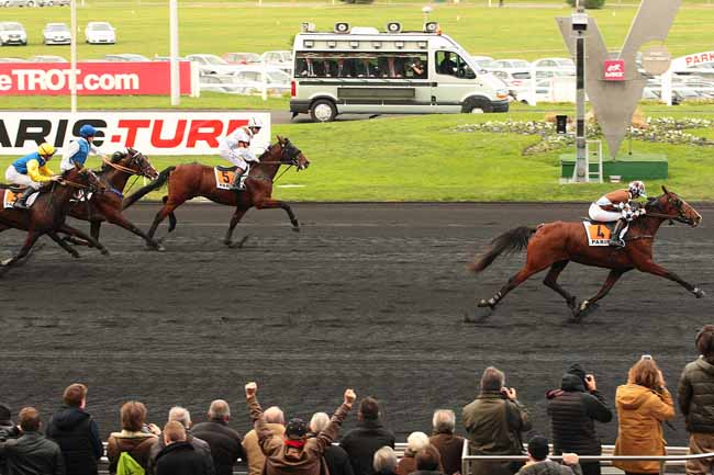 Photo d'arrivée de la course pmu PRIX PHILIPPE DU ROZIER à PARIS-VINCENNES le Dimanche 6 décembre 2015