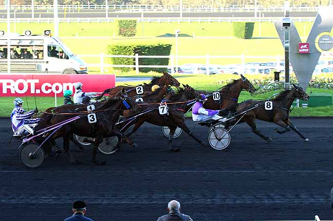 Photo d'arrivée de la course pmu PRIX LES MATHES-LA PALMYRE à PARIS-VINCENNES le Mercredi 9 décembre 2015