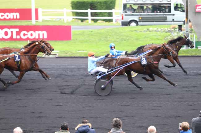 Photo d'arrivée de la course pmu PRIX D'ANGOULEME à PARIS-VINCENNES le Vendredi 1 janvier 2016