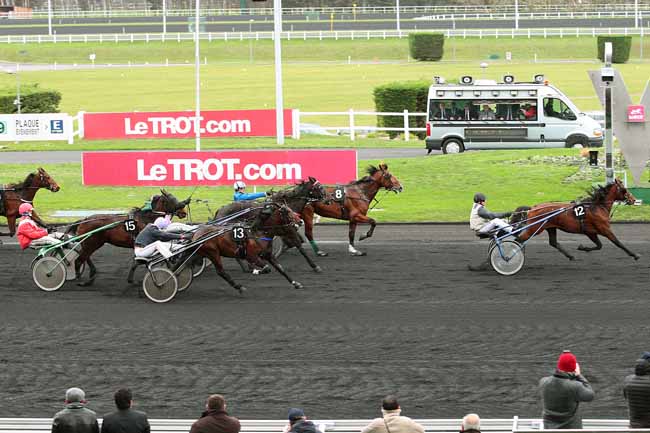 Photo d'arrivée de la course pmu PRIX DU PERTRE à PARIS-VINCENNES le Samedi 2 janvier 2016