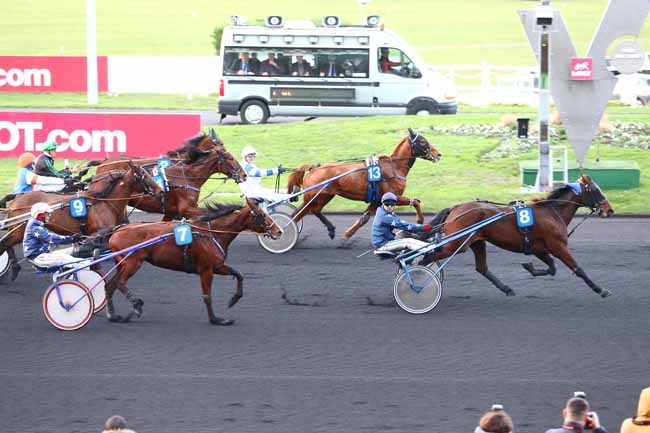 Photo d'arrivée de la course pmu PRIX DE RIBEAUVILLE à PARIS-VINCENNES le Mardi 12 janvier 2016