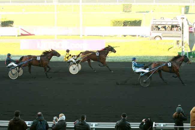 Photo d'arrivée de la course pmu PRIX JEAN-PIERRE REYNALDO à PARIS-VINCENNES le Jeudi 21 janvier 2016
