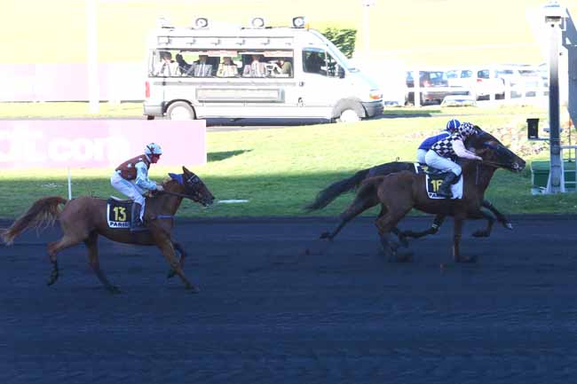 Photo d'arrivée de la course pmu PRIX DE MONTFORT à PARIS-VINCENNES le Lundi 25 janvier 2016