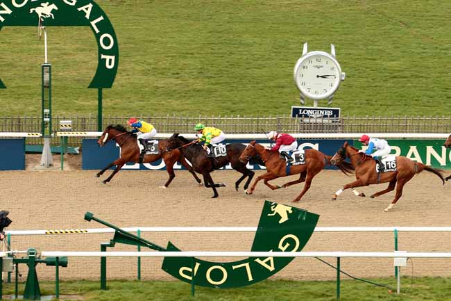 Photo d'arrivée de la course pmu PRIX DE LA ROUTE DU BLANC FOSSE à CHANTILLY le Vendredi 26 février 2016