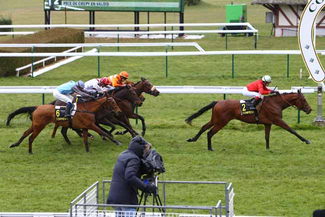Photo d'arrivée de la course pmu PRIX DE CREPY-EN-VALOIS à COMPIEGNE le Mercredi 9 mars 2016