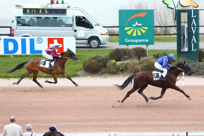 Photo d'arrivée de la course pmu PRIX DE LA SOCIETE DU CHEVAL FRANCAIS à LAVAL le Mercredi 16 mars 2016