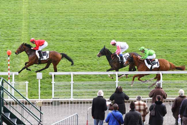 Photo d'arrivée de la course pmu PRIX D'HERBEVILLE à MAISONS-LAFFITTE le Vendredi 1 avril 2016