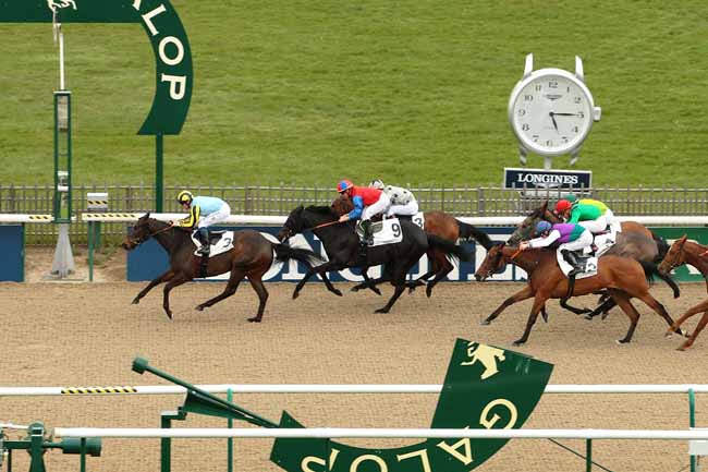 Photo d'arrivée de la course pmu PRIX DU PAVE DE THIERS à CHANTILLY le Mercredi 6 avril 2016