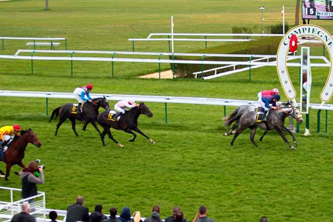 Photo d'arrivée de la course pmu PRIX DE L'IMPERATRICE EUGENIE à COMPIEGNE le Samedi 9 avril 2016
