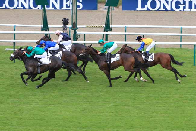 Photo d'arrivée de la course pmu PRIX D'ESCOVILLE à CHANTILLY le Lundi 9 mai 2016