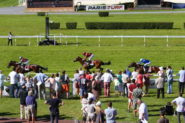 Photo d'arrivée de la course pmu PRIX DE LA VILLE DE VAUVILLE à CLAIREFONTAINE le Samedi 9 juillet 2016
