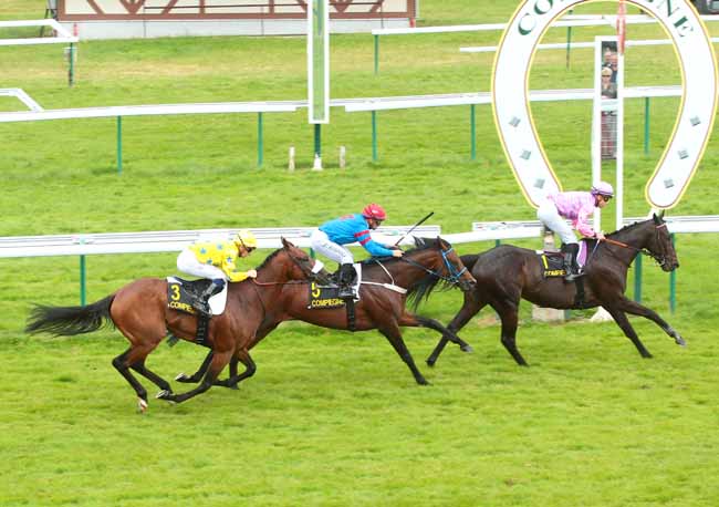 Photo d'arrivée de la course pmu PRIX DE LA CHAMPAGNE à COMPIEGNE le Lundi 11 juillet 2016