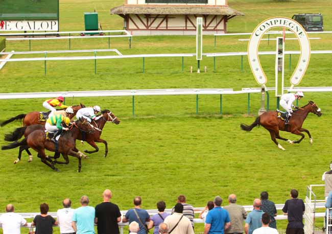 Photo d'arrivée de la course pmu PRIX DE BLERANCOURT à COMPIEGNE le Lundi 11 juillet 2016