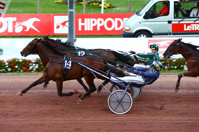 Photo d'arrivée de la course pmu PRIX DU CONSEIL DEPARTEMENTAL à CABOURG le Vendredi 5 août 2016