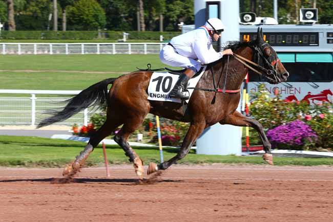 Photo d'arrivée de la course pmu PRIX DE LA PLACE BEAUVAU à ENGHIEN le Lundi 3 octobre 2016