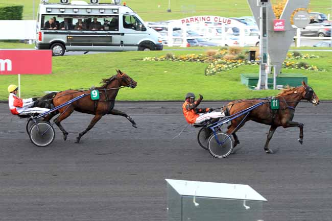 Photo d'arrivée de la course pmu PRIX DE RANVILLE (GR A) à PARIS-VINCENNES le Jeudi 10 novembre 2016