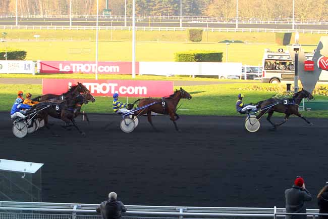 Photo d'arrivée de la course pmu PRIX DES DAHLIAS à PARIS-VINCENNES le Lundi 5 décembre 2016