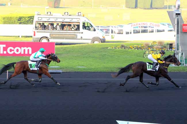 Photo d'arrivée de la course pmu PRIX DE GEMOZAC à PARIS-VINCENNES le Mardi 6 décembre 2016