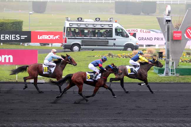 Photo d'arrivée de la course pmu PRIX DE SEICHES-SUR-LE-LOIR à PARIS-VINCENNES le Samedi 10 décembre 2016
