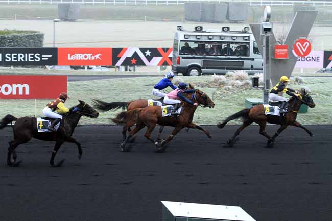 Photo d'arrivée de la course pmu PRIX DE DIVONNE-LES-BAINS à PARIS-VINCENNES le Samedi 31 décembre 2016