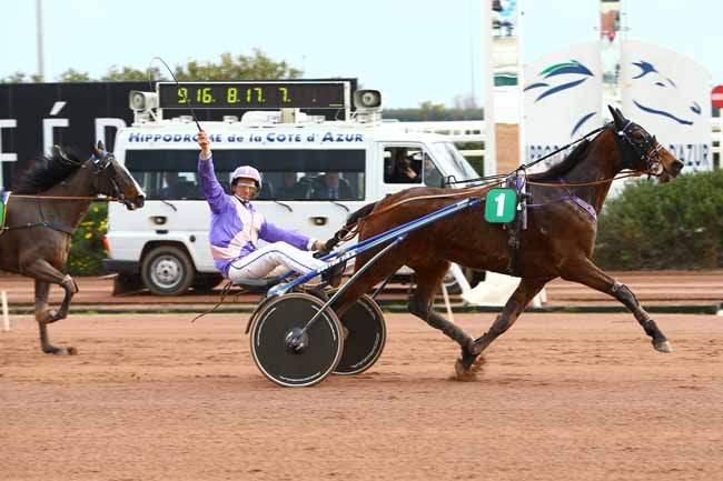 Photo d'arrivée de la course pmu PRIX DE LA COTE D'OR à CAGNES-SUR-MER le Mercredi 11 janvier 2017