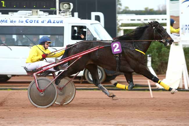 Photo d'arrivée de la course pmu PRIX DE LA COTE SAINT-ANDRE à CAGNES-SUR-MER le Mercredi 11 janvier 2017