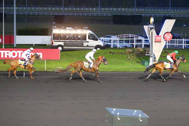 Photo d'arrivée de la course pmu PRIX DE GRANDVILLIERS à PARIS-VINCENNES le Lundi 16 janvier 2017