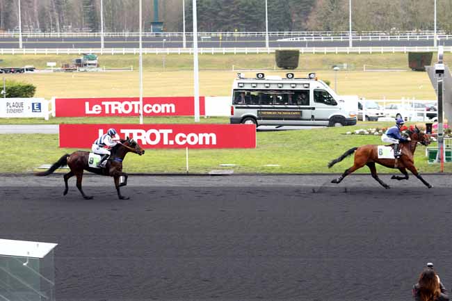 Photo d'arrivée de la course pmu PRIX DE PUY GUILLAUME à PARIS-VINCENNES le Lundi 30 janvier 2017