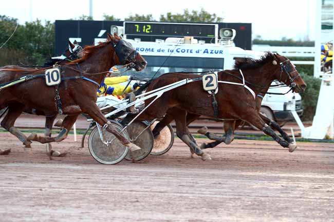 Photo d'arrivée de la course pmu PRIX DES GORGES DU VERDON à CAGNES-SUR-MER le Vendredi 10 février 2017