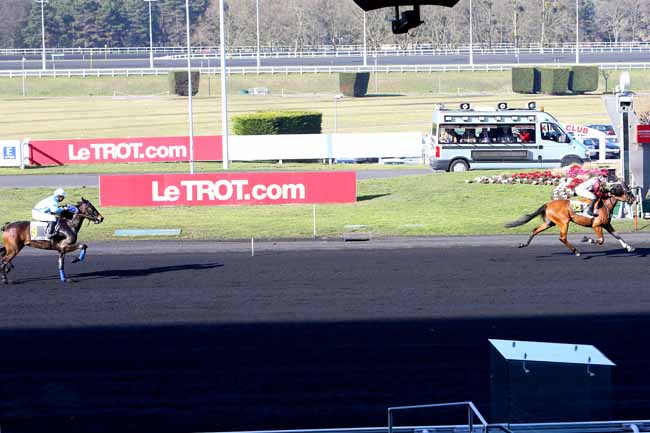 Photo d'arrivée de la course pmu PRIX DE BOUGUENAIS à PARIS-VINCENNES le Lundi 13 février 2017