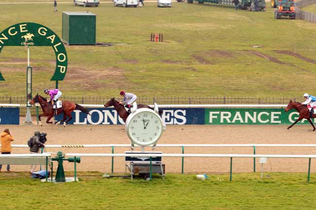 Photo d'arrivée de la course pmu PRIX DE LA ROUTE BOURBON à CHANTILLY le Mardi 14 février 2017