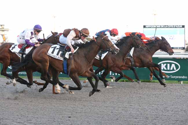 Photo d'arrivée de la course pmu PRIX JACQUES GELIOT à CAGNES-SUR-MER le Samedi 25 février 2017
