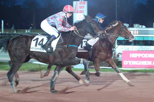 Photo d'arrivée de la course pmu PRIX DE MIMIZAN à ENGHIEN le Samedi 25 février 2017