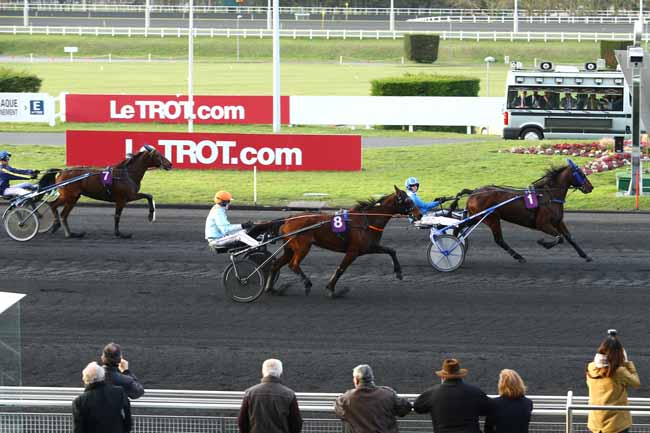 Photo d'arrivée de la course pmu PRIX DE TIGNES à PARIS-VINCENNES le Jeudi 2 mars 2017