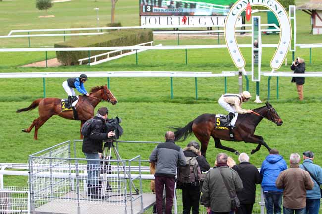 Photo d'arrivée de la course pmu PRIX DU VERMANDOIS à COMPIEGNE le Lundi 20 mars 2017