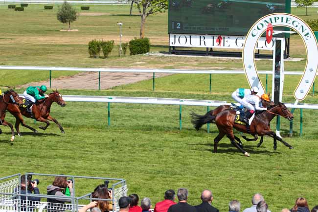 Photo d'arrivée de la course pmu PRIX DE VILLENEUVE L'ETANG à COMPIEGNE le Lundi 24 avril 2017