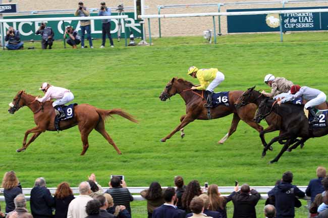 Photo d'arrivée de la course pmu ABU DHABI POULE D'ESSAI DES POULICHES à DEAUVILLE le Samedi 13 mai 2017