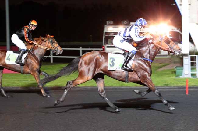 Photo d'arrivée de la course pmu PRIX KLYTAEMNESTRE à PARIS-VINCENNES le Mardi 23 mai 2017