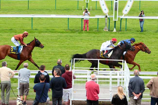Photo d'arrivée de la course pmu PRIX D'ARMENONVILLE à COMPIEGNE le Lundi 12 juin 2017