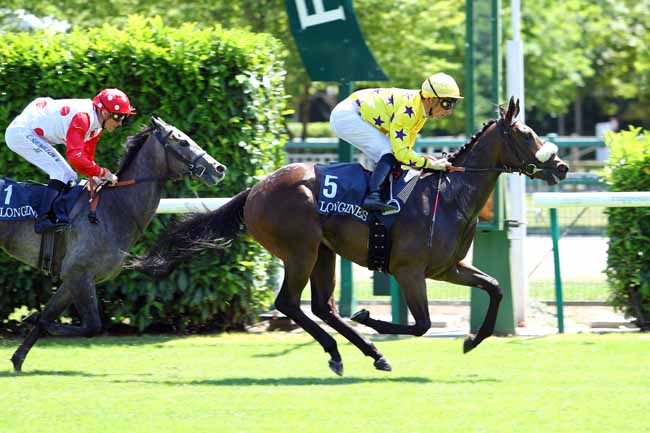 Photo d'arrivée de la course pmu PRIX DE LA CROIX DES VENEURS LONGINES à CHANTILLY le Dimanche 18 juin 2017