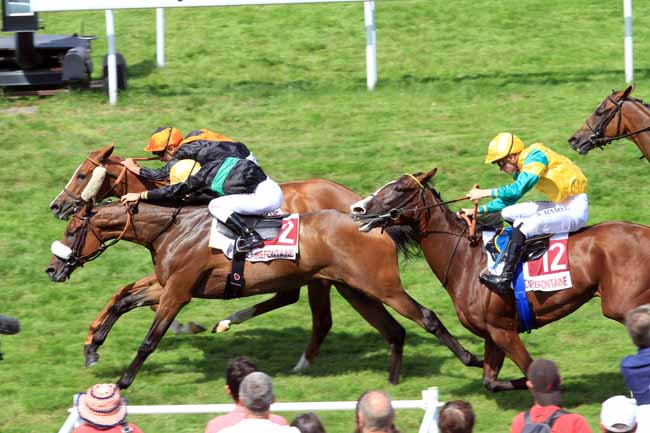 Photo d'arrivée de la course pmu PRIX DE LA COTE D'ALBATRE à CLAIREFONTAINE le Lundi 7 août 2017