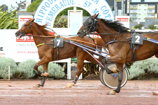 Photo d'arrivée de la course pmu PRIX INTERMARCHE DE SAINT-MALO à SAINT MALO le Mercredi 9 août 2017