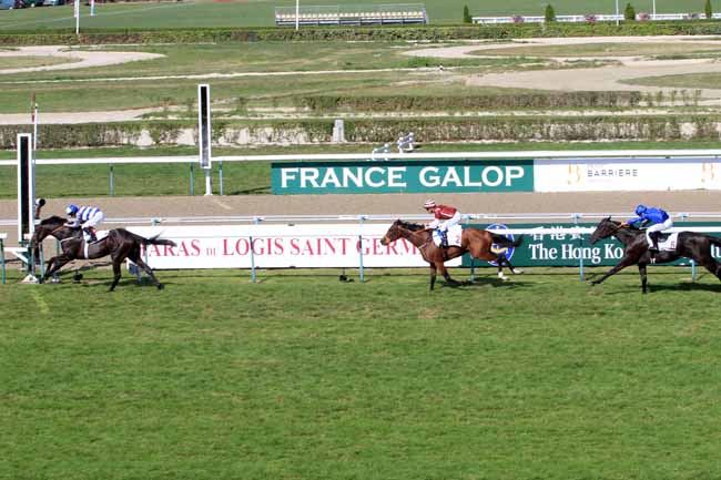 Photo d'arrivée de la course pmu PRIX GUILLAUME D'ORNANO - HARAS DU LOGIS SAINT-GERMAIN à DEAUVILLE le Mardi 15 août 2017
