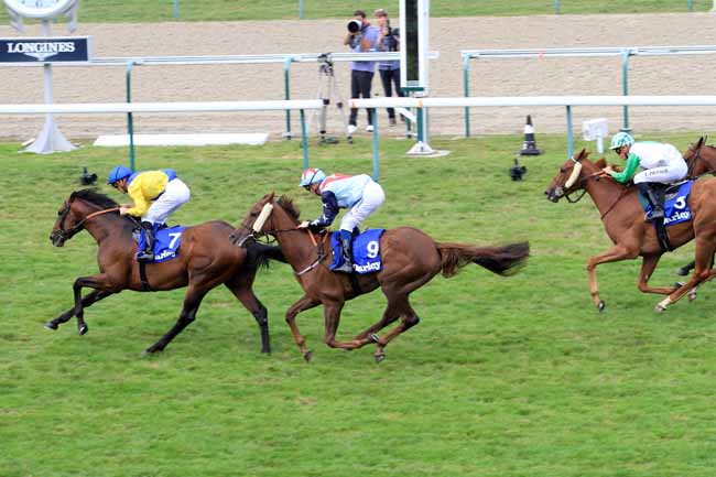 Photo d'arrivée de la course pmu DARLEY PRIX KERGORLAY à DEAUVILLE le Dimanche 20 août 2017