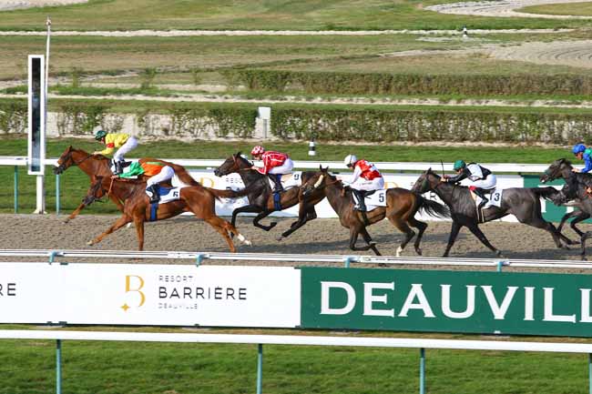 Photo d'arrivée de la course pmu PRIX HOTEL BARRIERE L'HOTEL DU GOLF DEAUVILLE à DEAUVILLE le Dimanche 27 août 2017